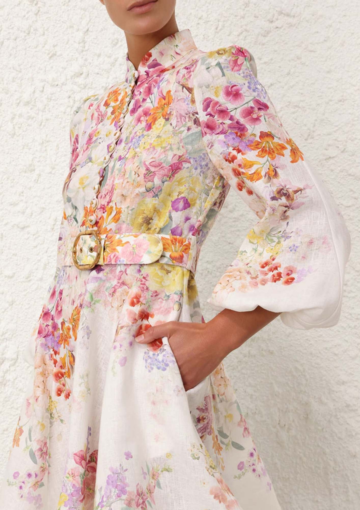 ZIMMERMANN - Natura Buttoned Mini Dress
