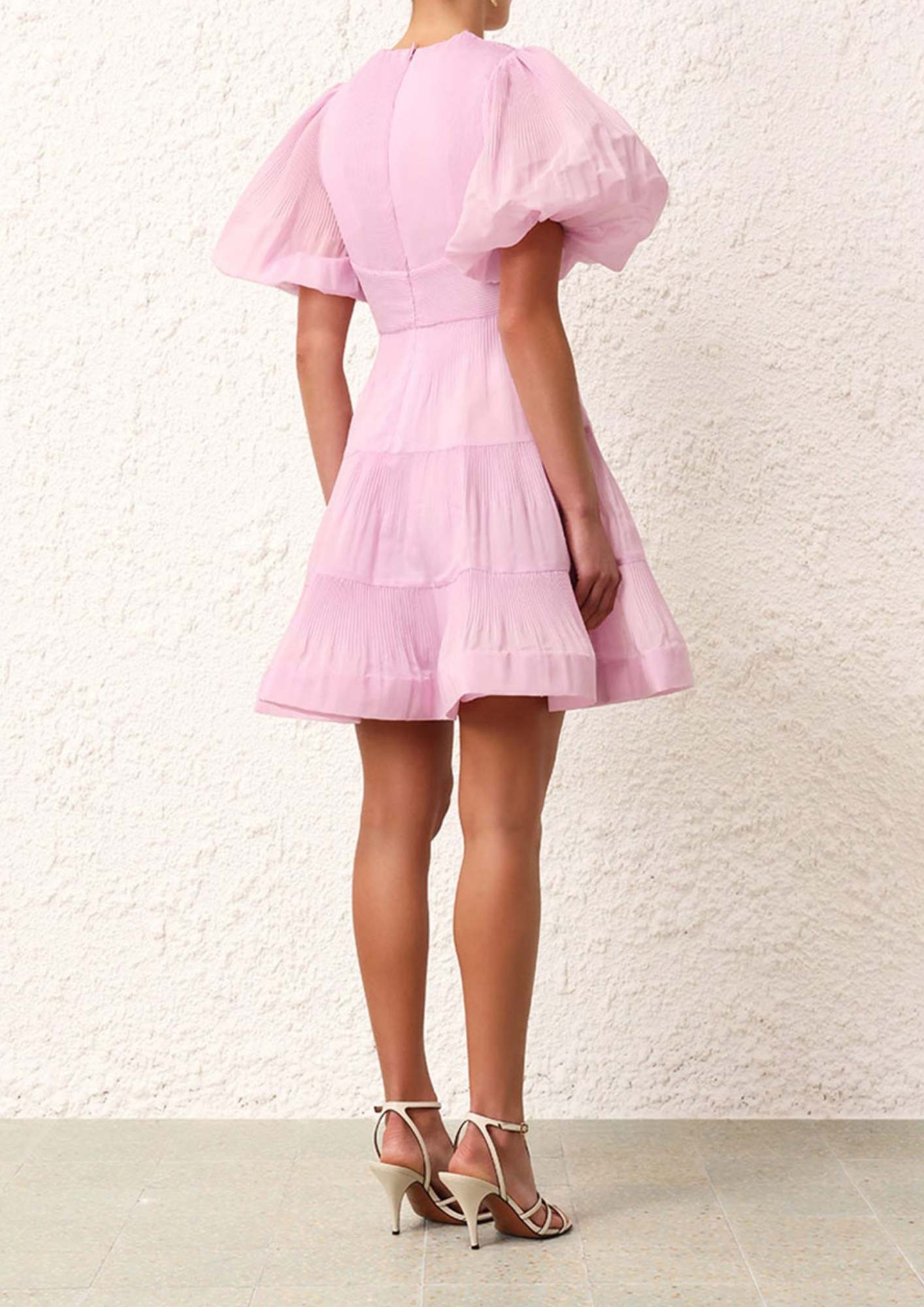 ZIMMERMANN - Pink Pleated Mini Dress