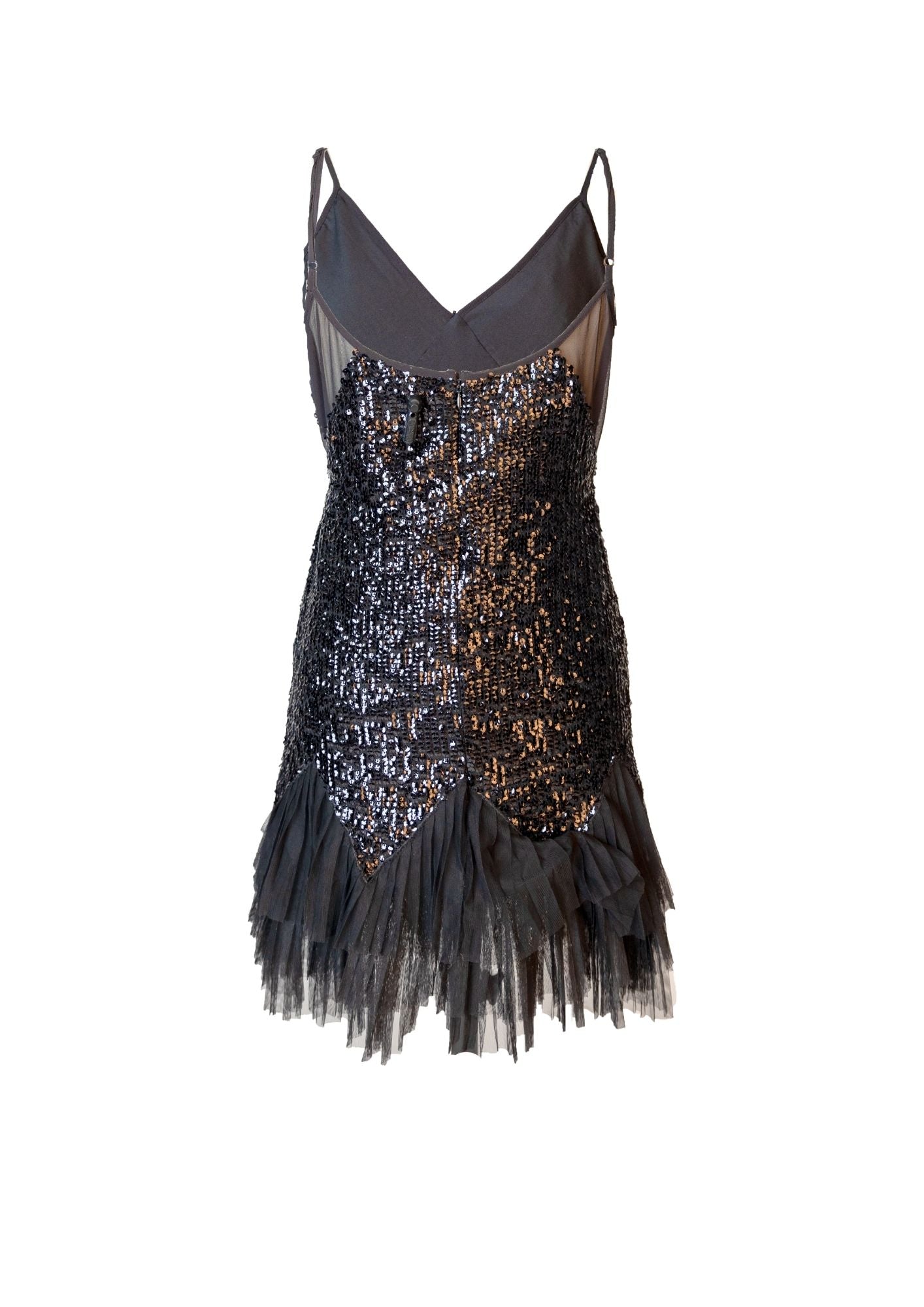 karen millen gold sequin tulle dress Mini dress