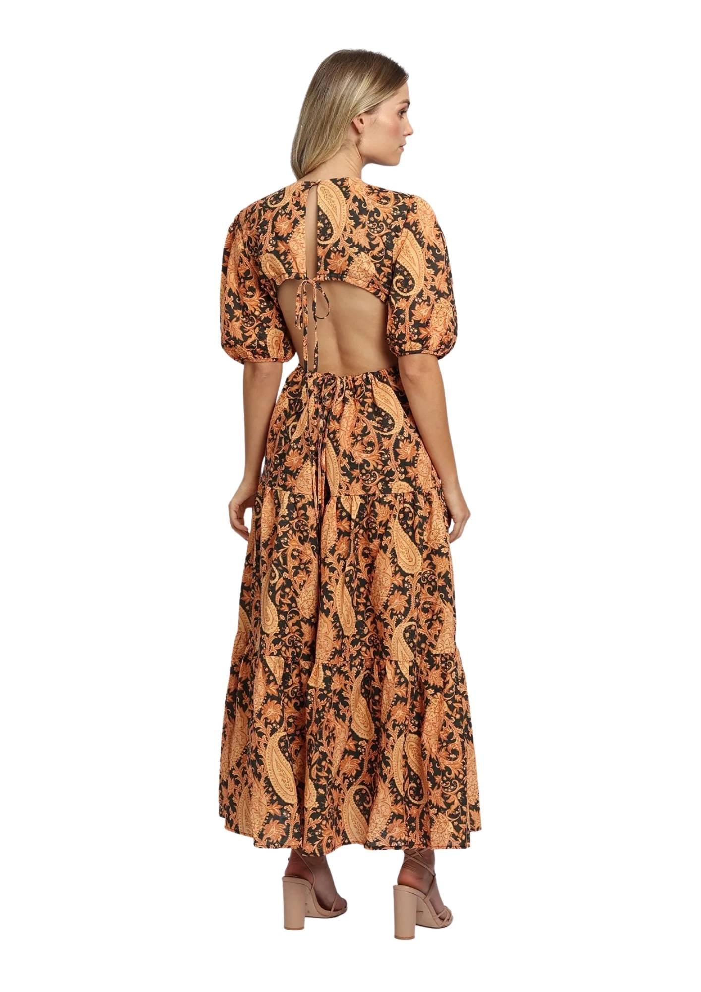 CHARLIE HOLIDAY - Burnt Flores Midi Dress ReLi Norge CHARLIE HOLIDAY - Burnt Flores Midi Dress ReLi Norge