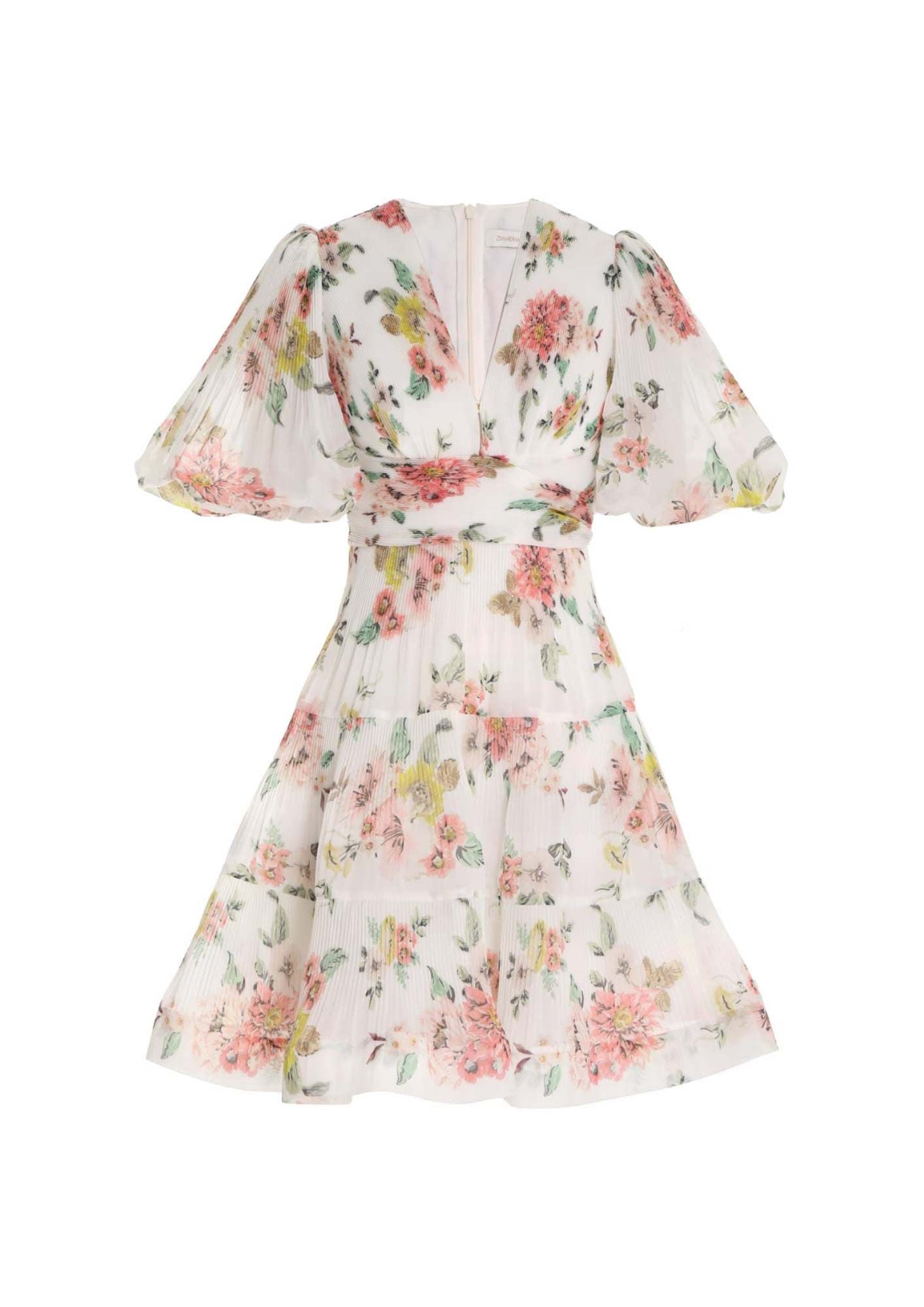 ZIMMERMANN - Flower Pleated Mini Dress