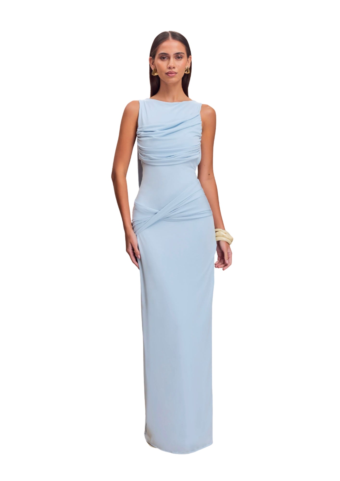 meshki formal dress MESHKI - Henley Slinky Drape Maxi Dress