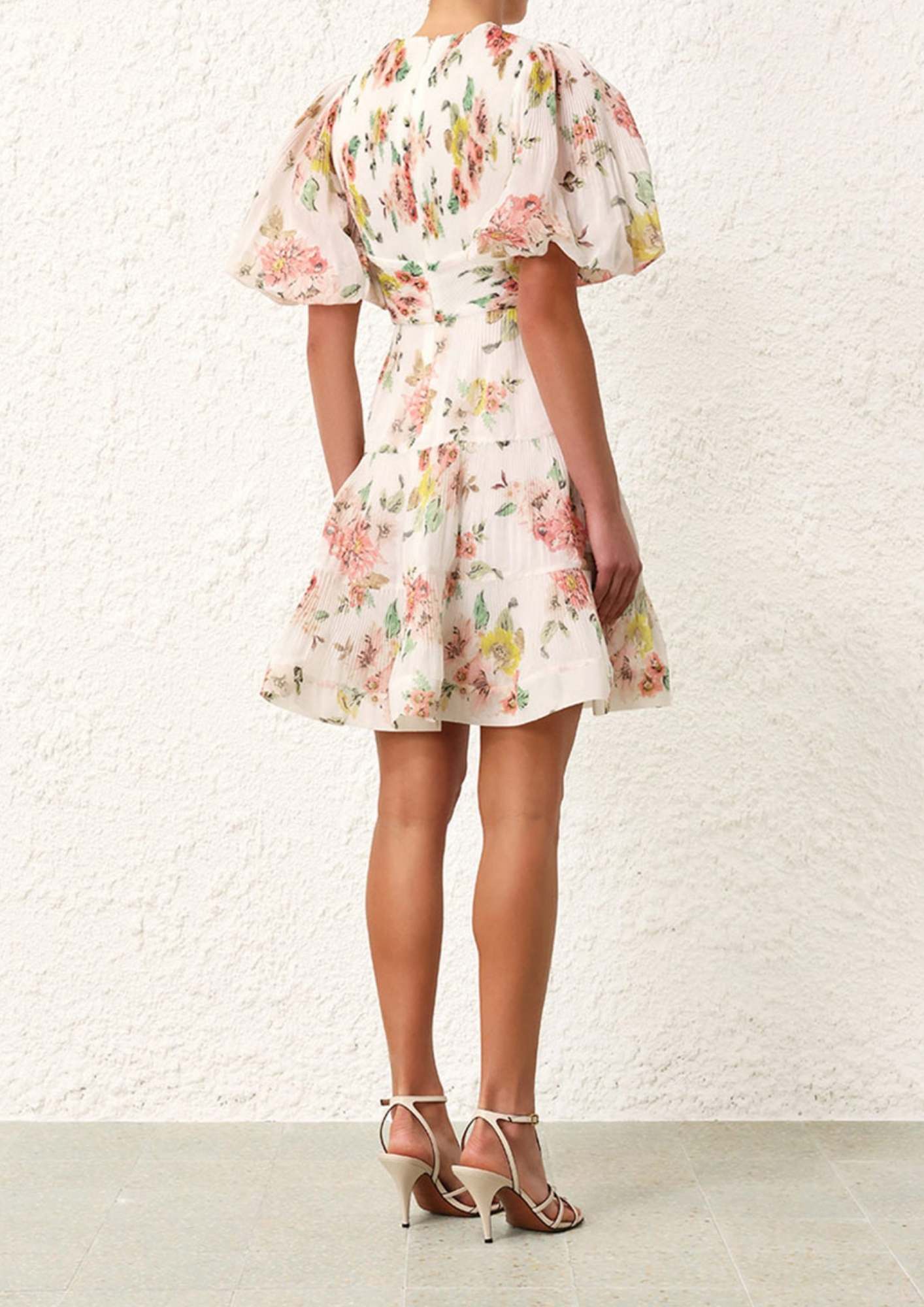 ZIMMERMANN - Flower Pleated Mini Dress