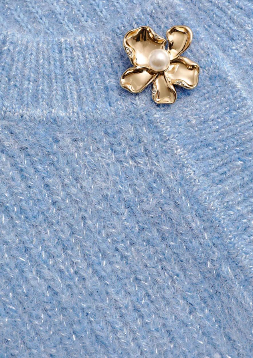 SELF-PORTRAIT - Blue Soft Knit Top