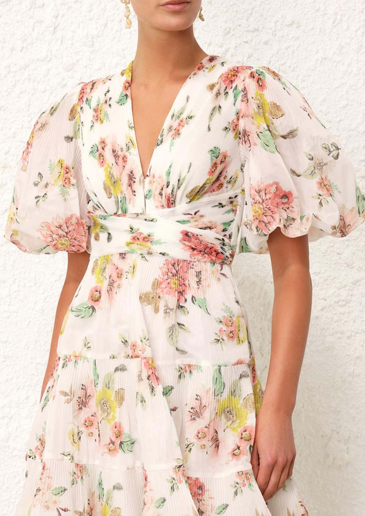 ZIMMERMANN - Flower Pleated Mini Dress