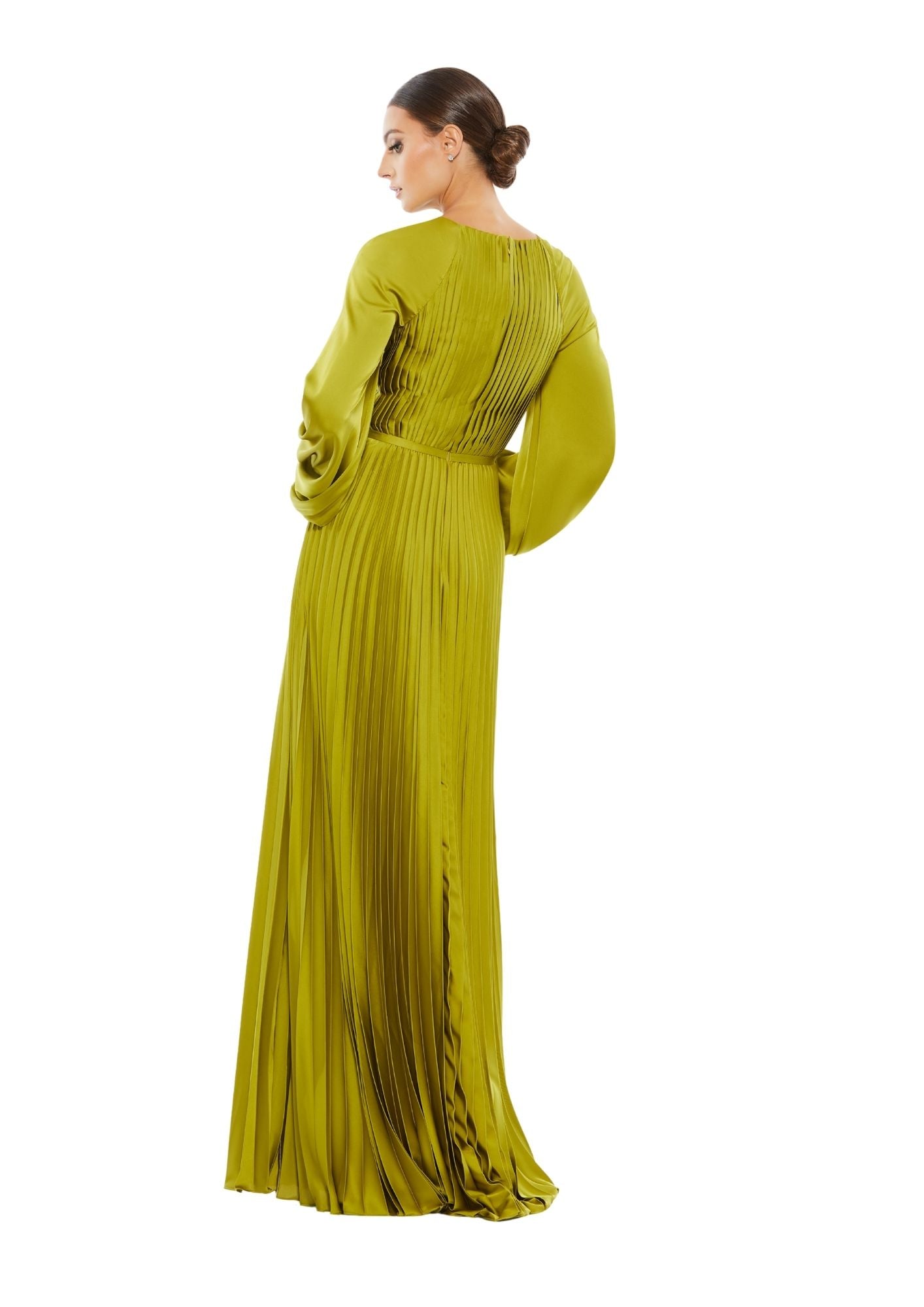 MAC DUGGAL - Green Pleated Raglan Long Sleeve Gown ReLi Norge MAC DUGGAL - Green Pleated Raglan Long Sleeve Gown ReLi Norge
