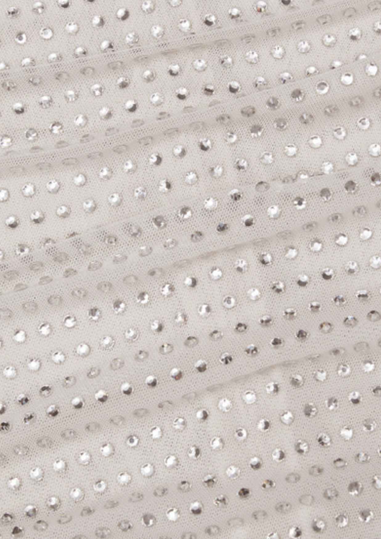 SELF-PORTRAIT - Cream Rhinestone Maxi Dress