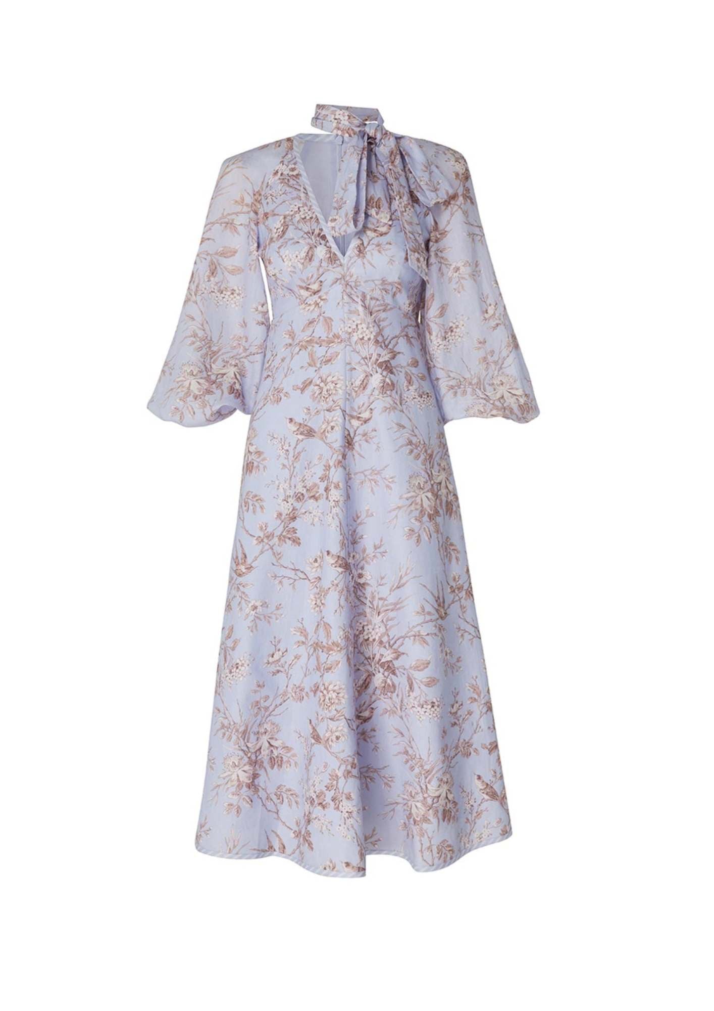 ZIMMERMANN - Tie Neck Midi Dress