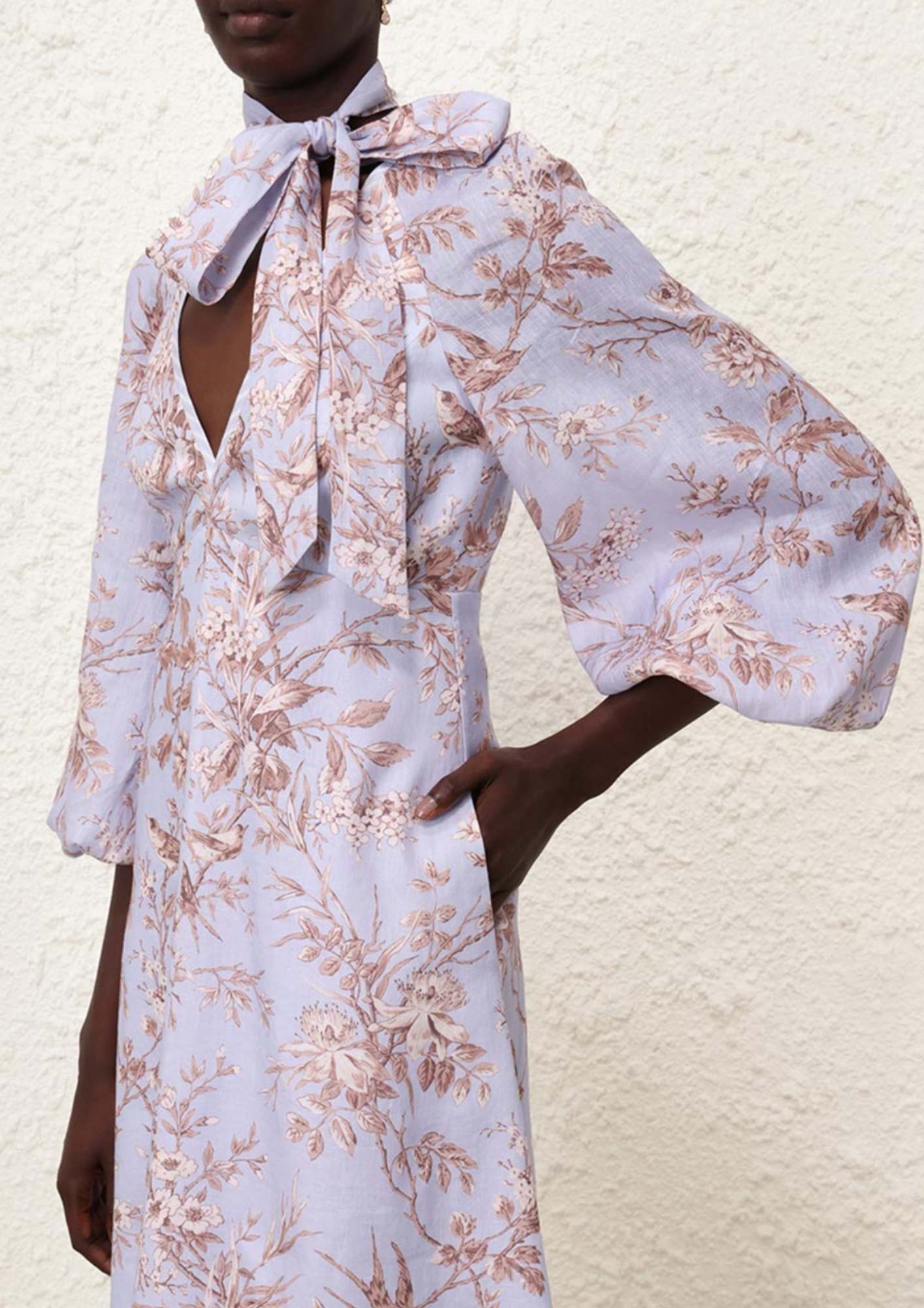 ZIMMERMANN - Tie Neck Midi Dress