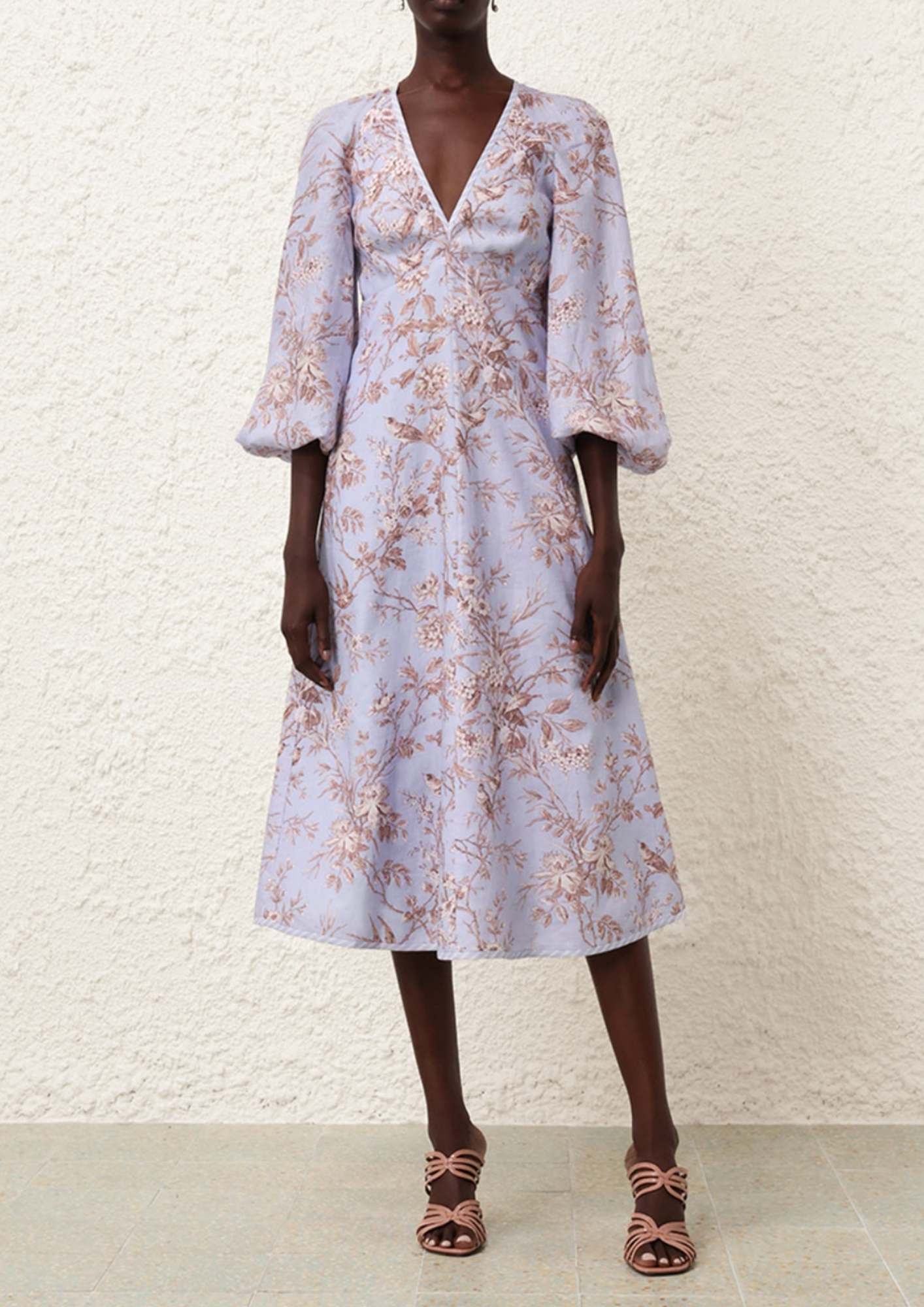 ZIMMERMANN - Tie Neck Midi Dress