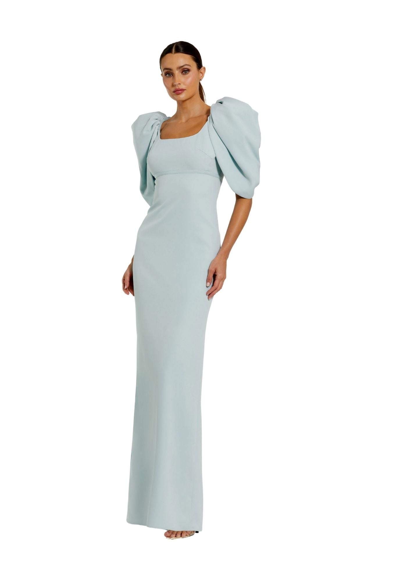 MAC DUGGAL - Blue Fitted Crepe Gown