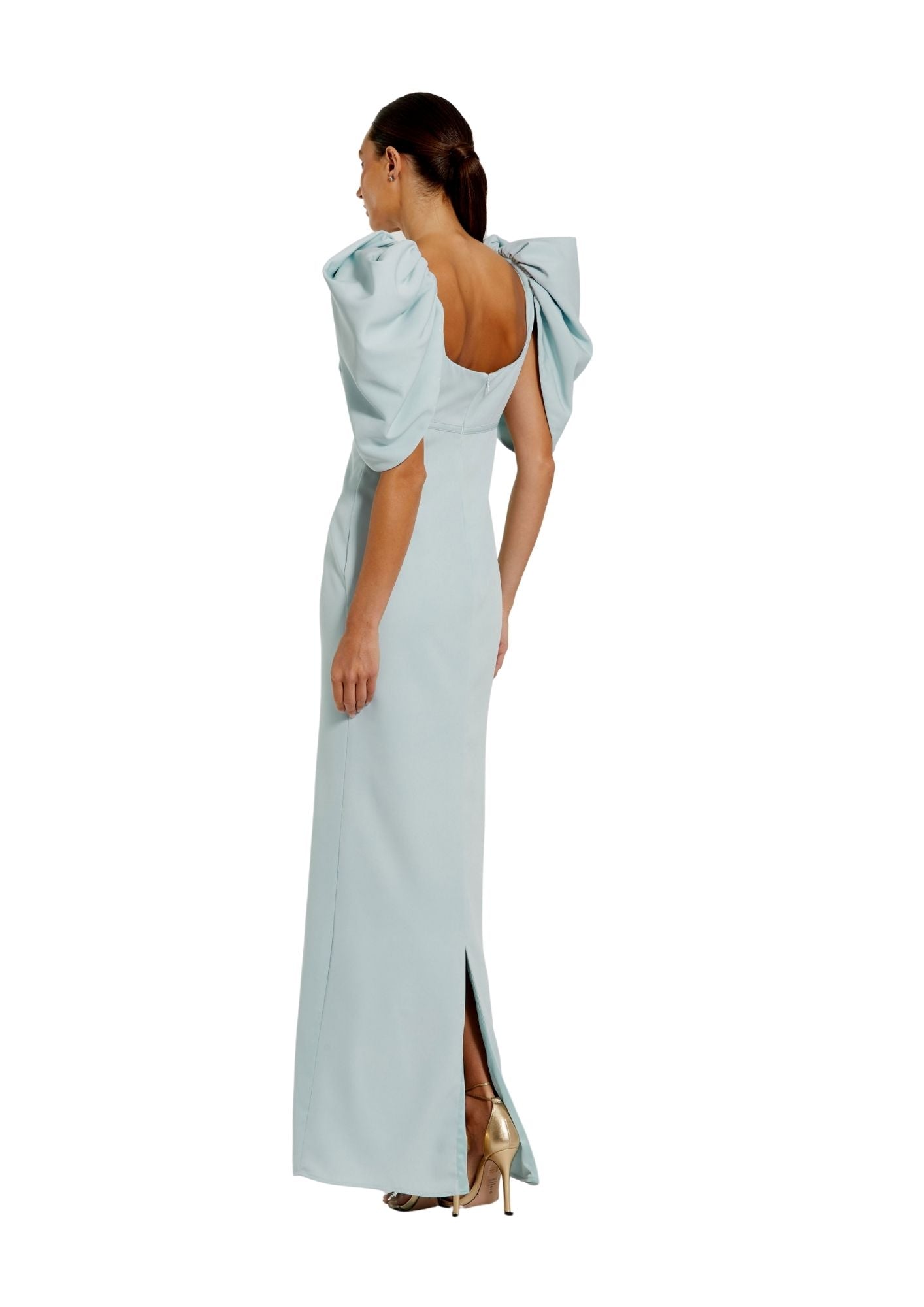 MAC DUGGAL - Blue Fitted Crepe Gown