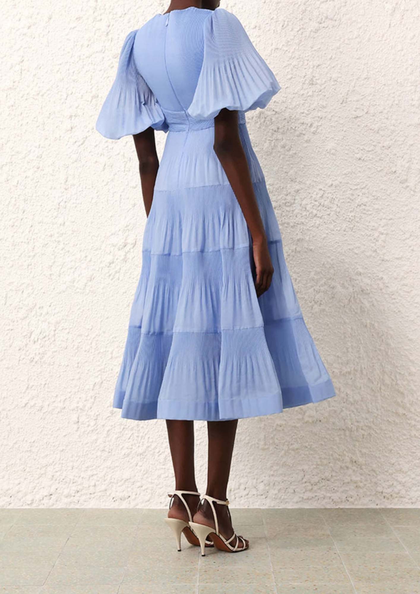 ZIMMERMANN - Blue Pleated Midi Dress ReLi Norge ZIMMERMANN - Blue Pleated Midi Dress ReLi Norge