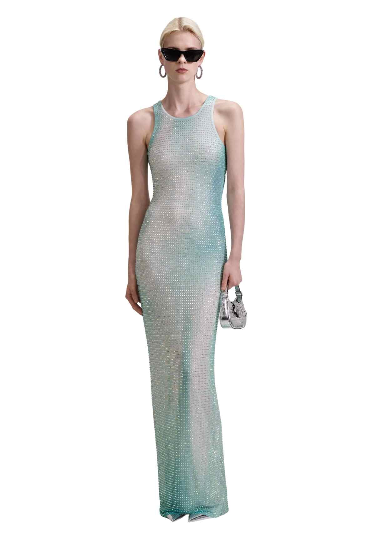 SELF-PORTRAIT - Green Maxi Dress
