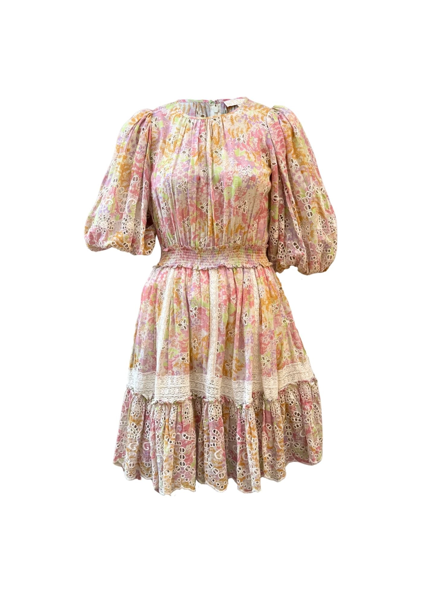 BYTIMO - Broderie Anglaise Mini Dress Multi
