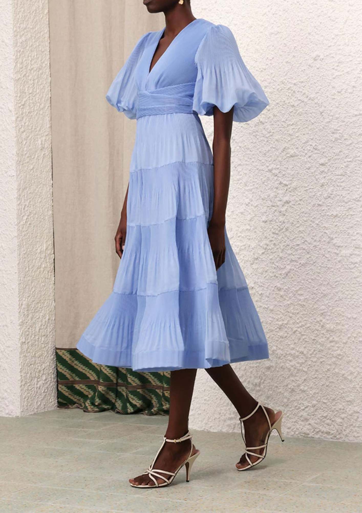 ZIMMERMANN - Blue Pleated Midi Dress