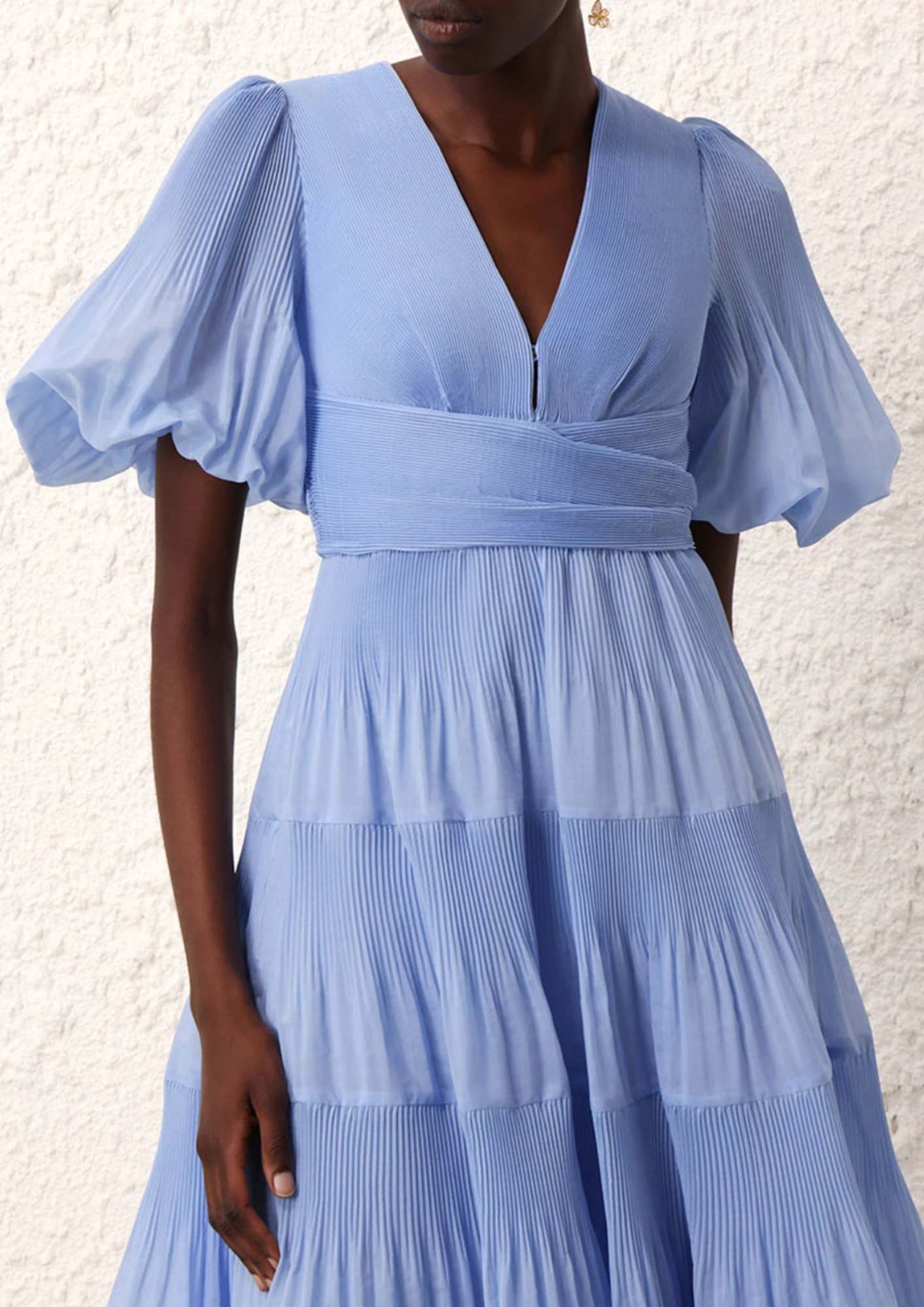 ZIMMERMANN - Blue Pleated Midi Dress