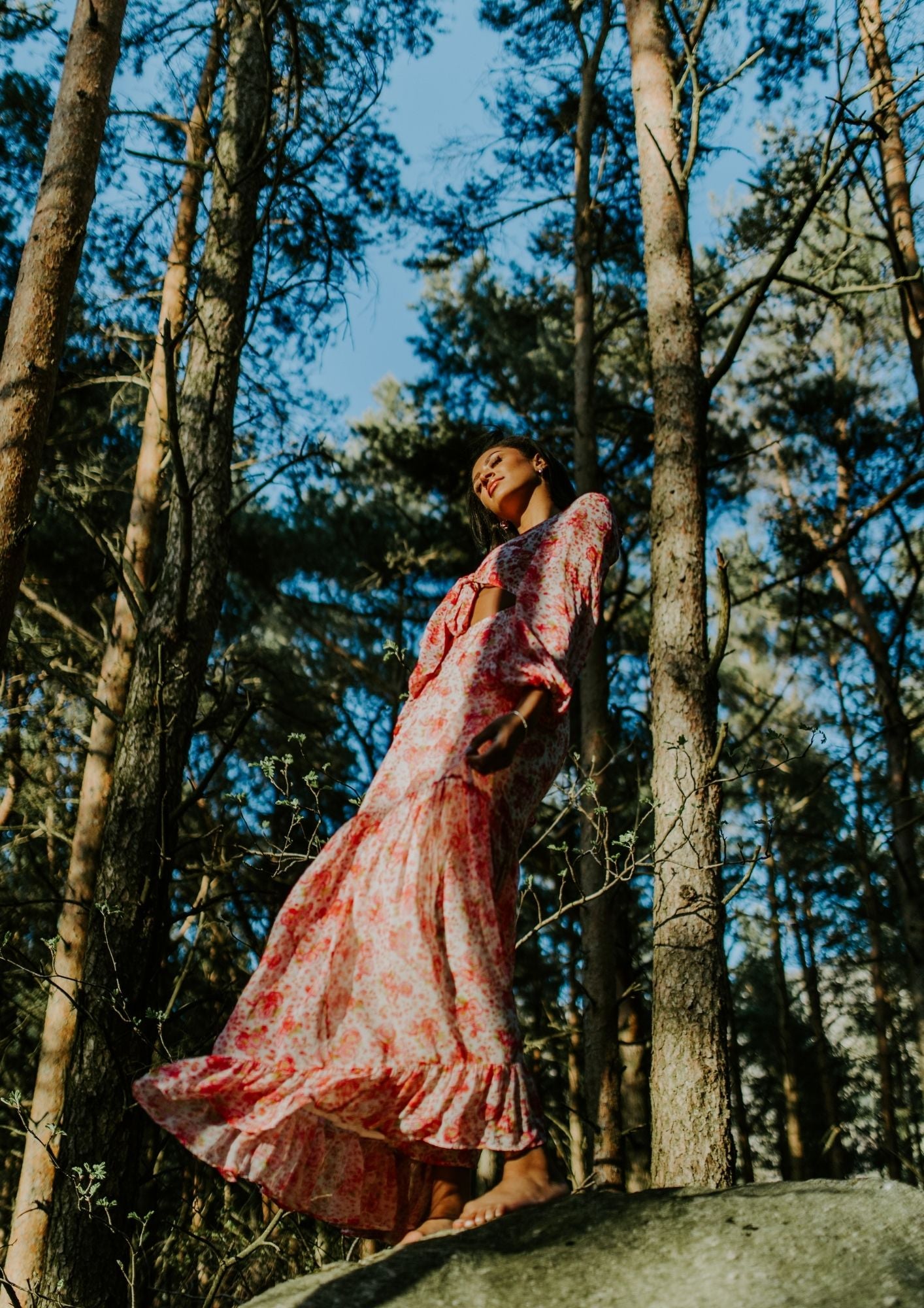 BYTIMO - Georgette Open Back Maxi Dress