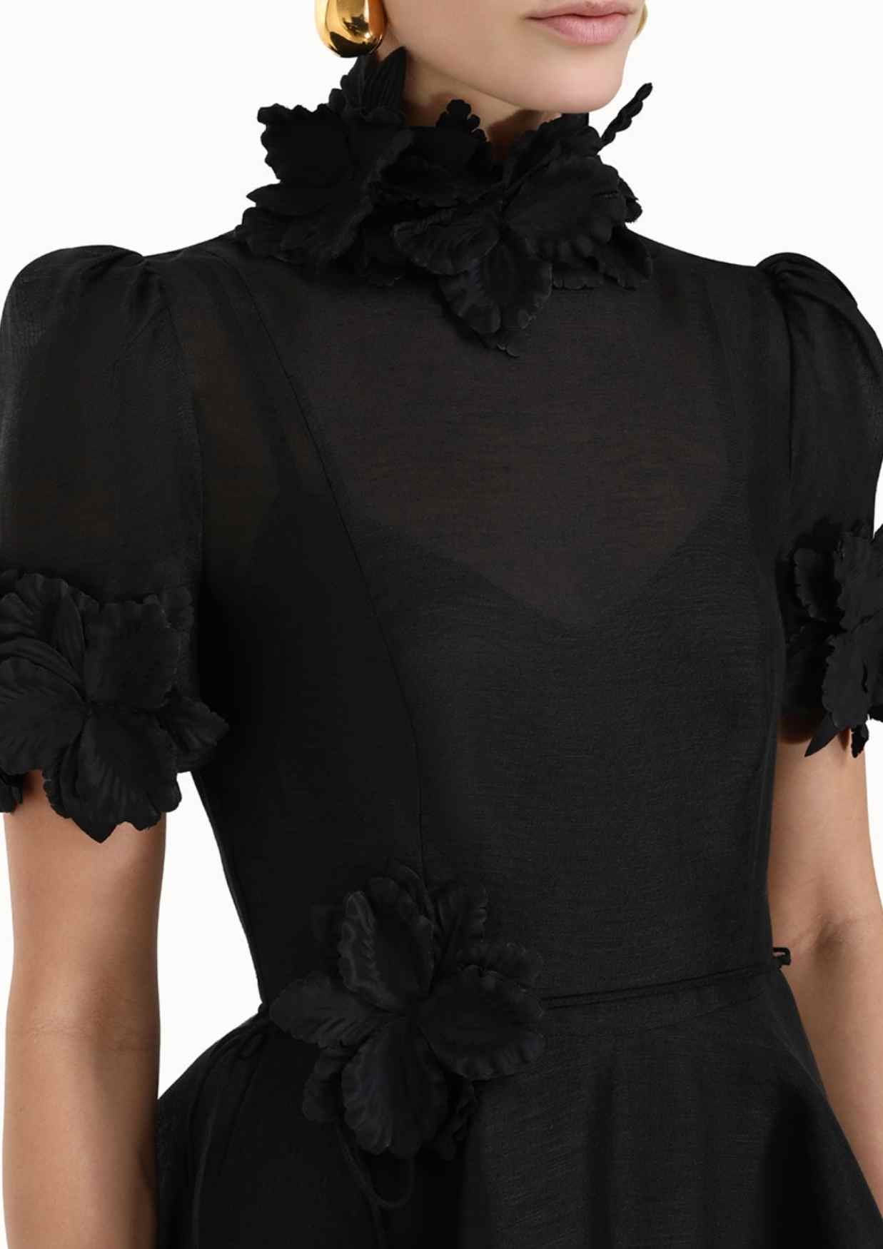 ZIMMERMANN - Black Luminosity Liftoff Flower Mini