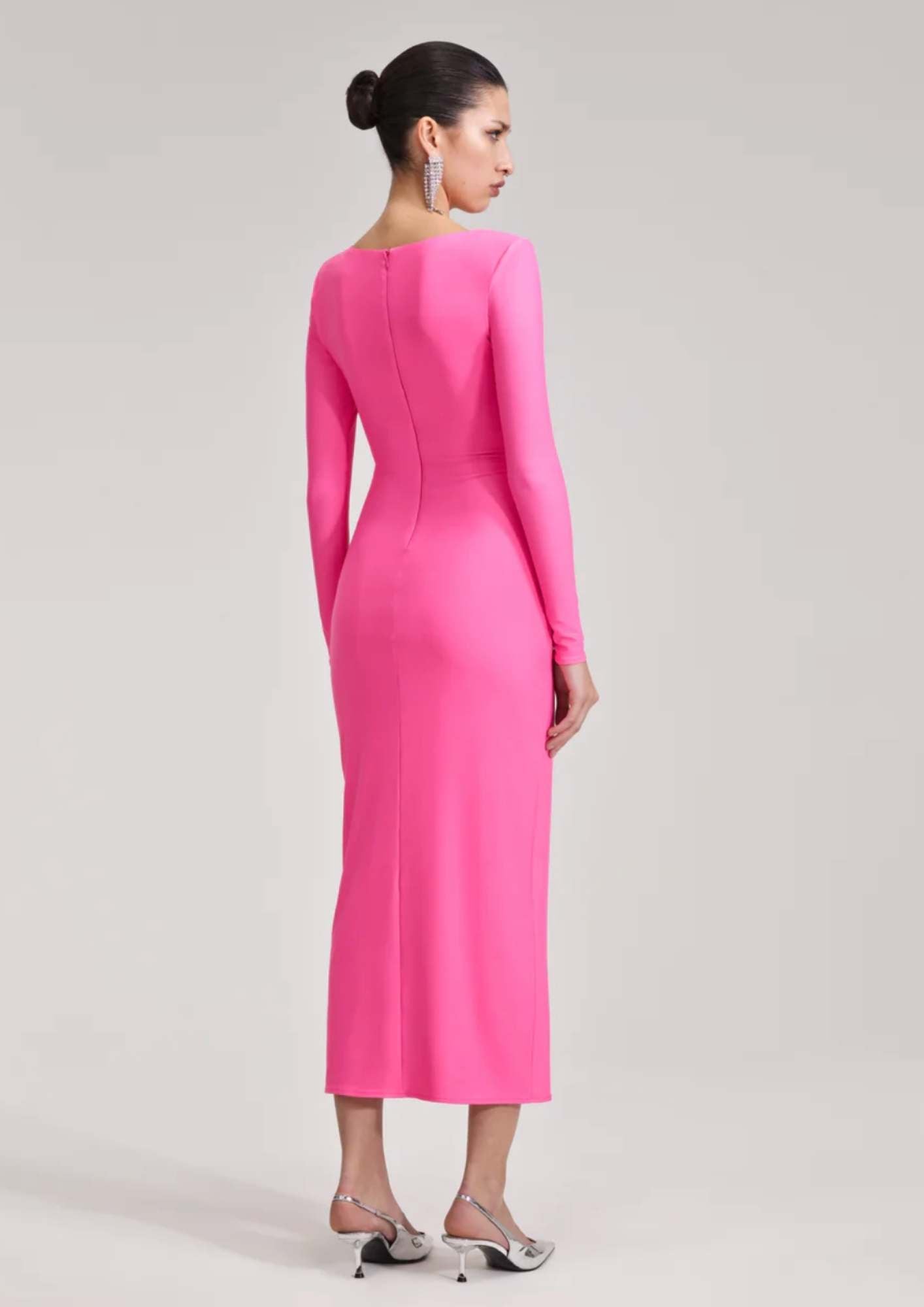 SELF-PORTRAIT - Pink Jersey Midi Dress
