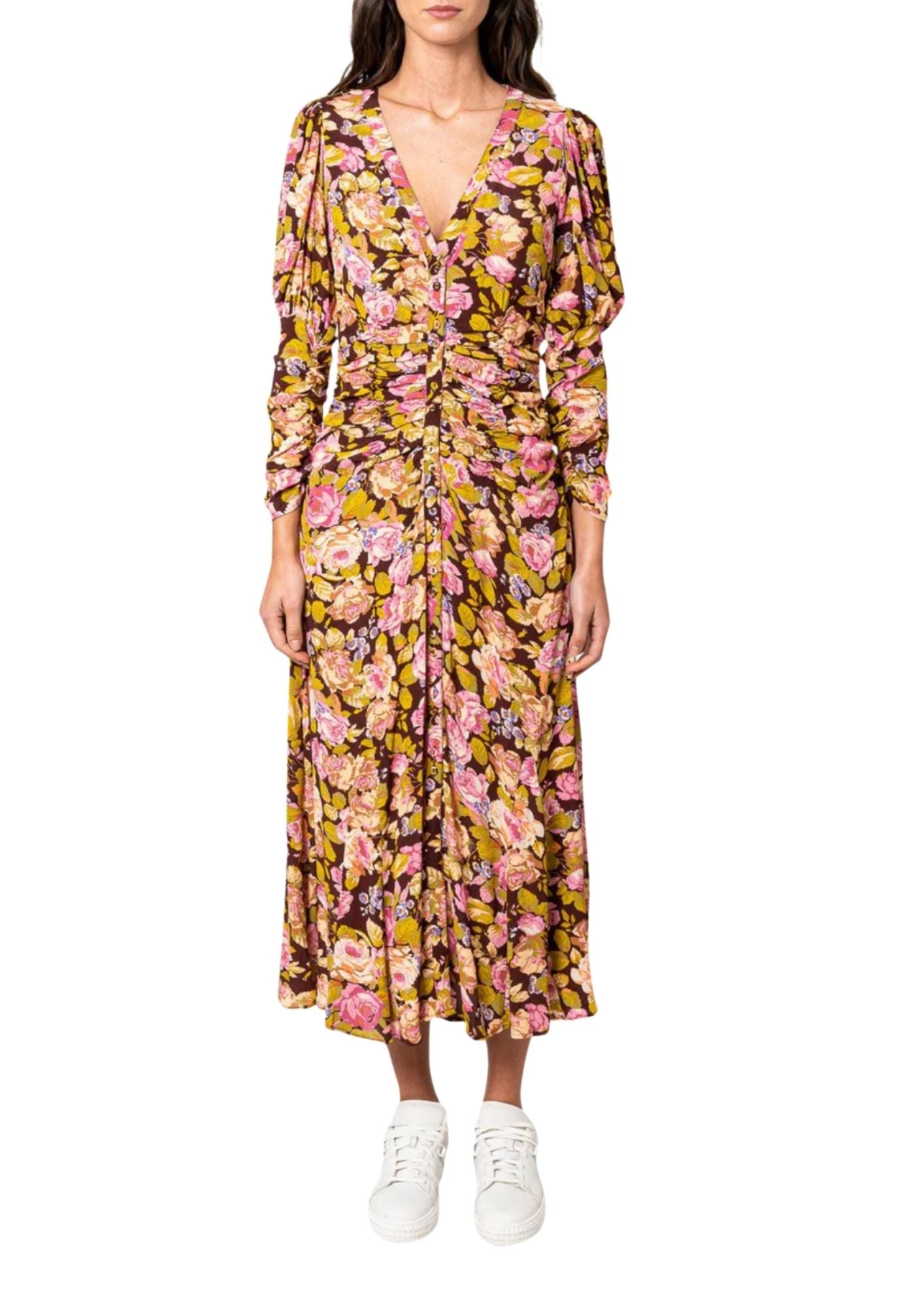 BYTIMO - Floral Ruffled Midi Dress