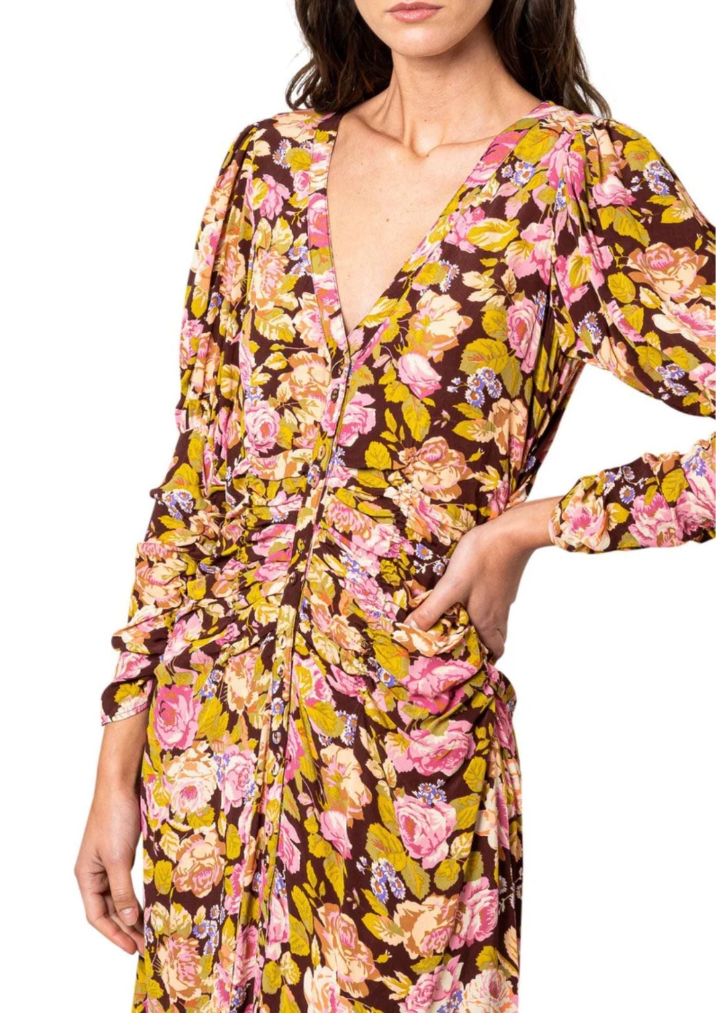 BYTIMO - Floral Ruffled Midi Dress