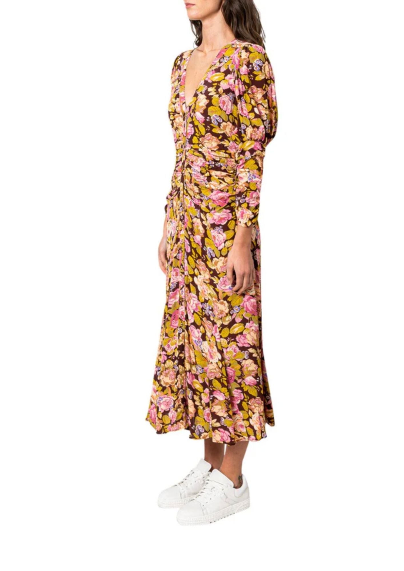 BYTIMO - Floral Ruffled Midi Dress