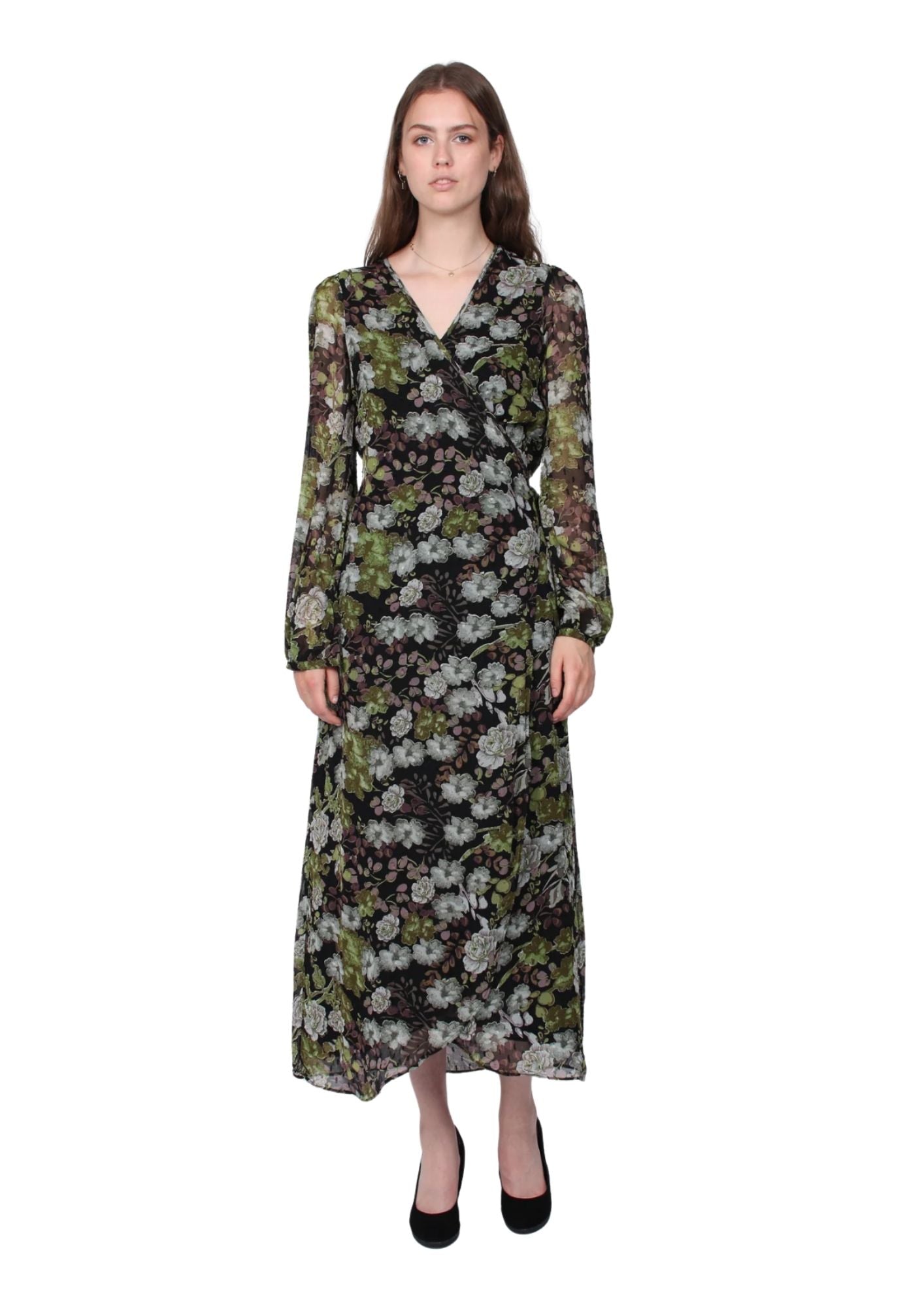 BYTIMO - Green Garden Delicate Wrap Dress  ReLi Norge