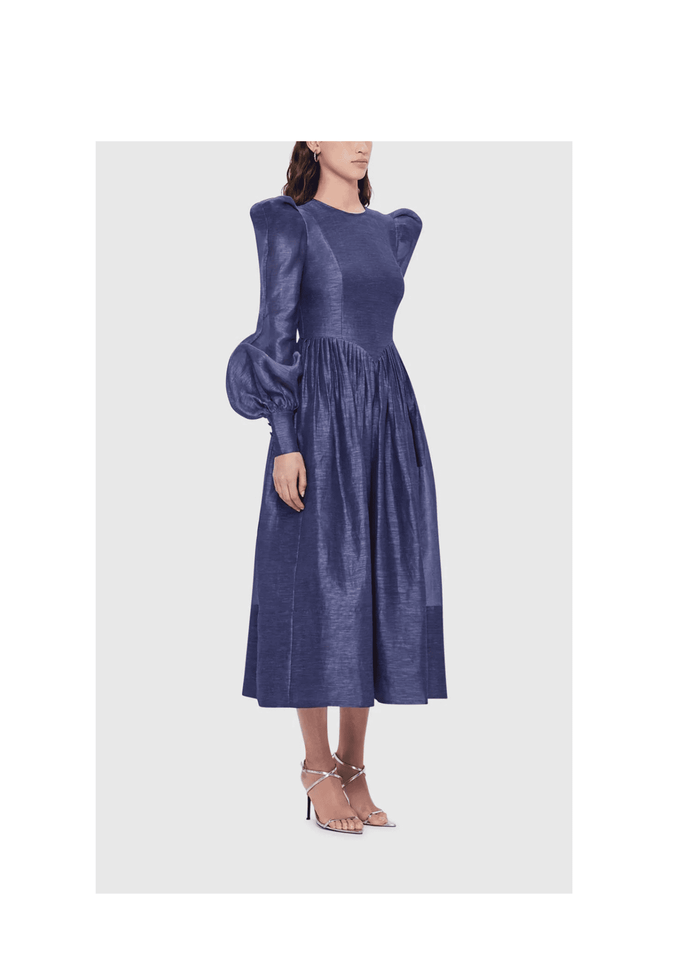 LEO LIN - Jordana Structured Shoulder Hyacinth Dress