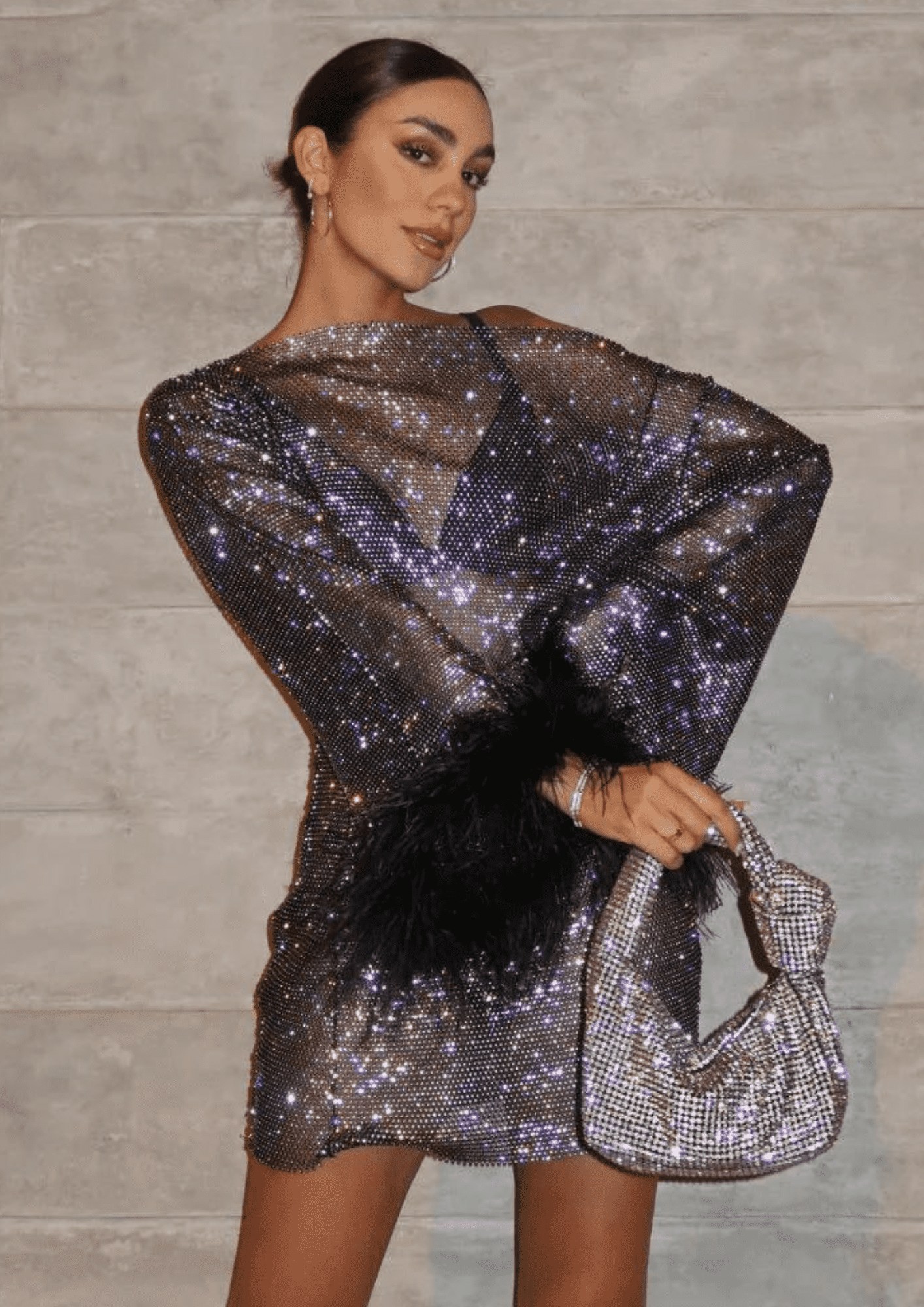 OLGA BERG - Polly Crystal Shoulder Bag