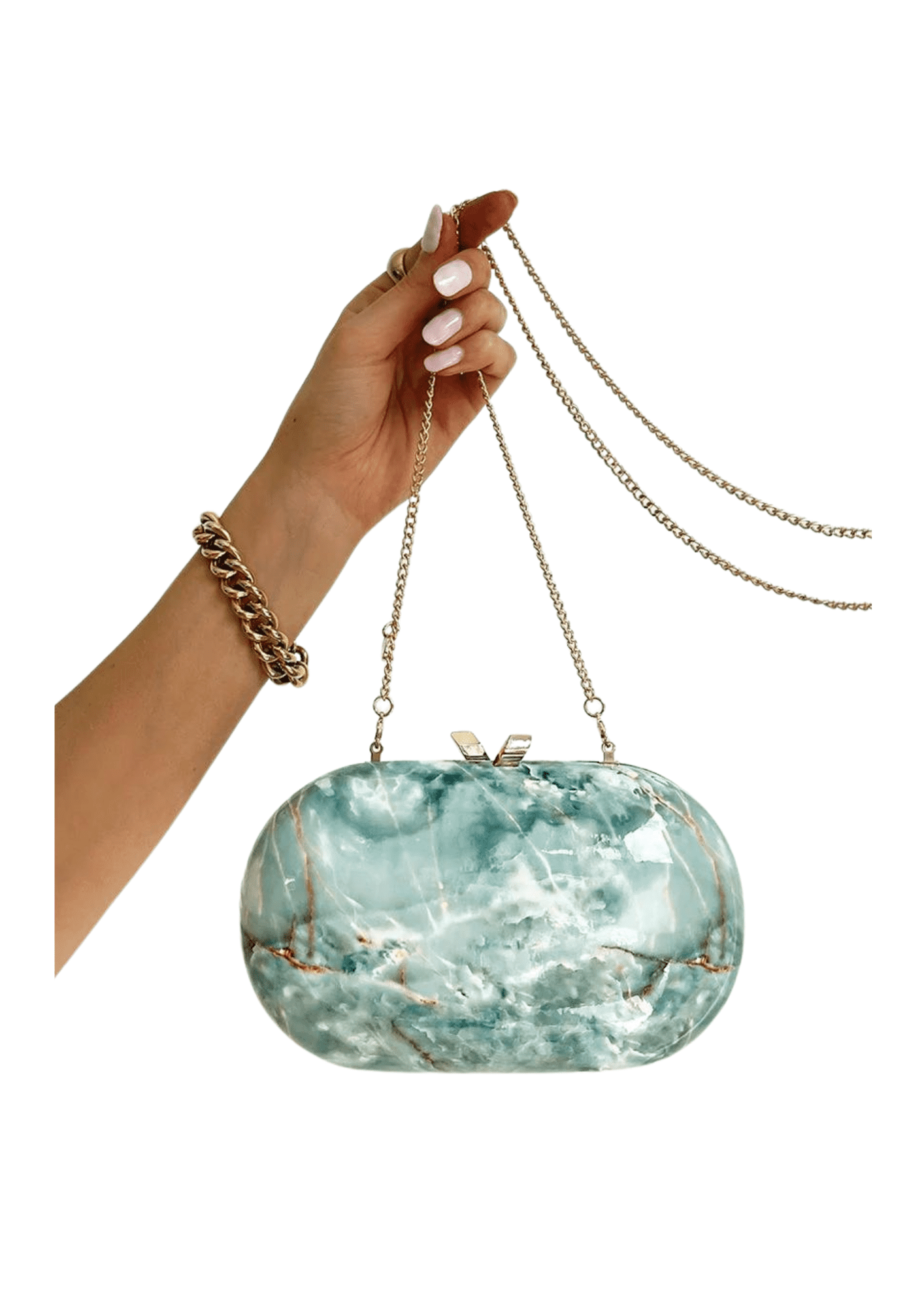 OLGA BERG - Quartz Oval Clutch