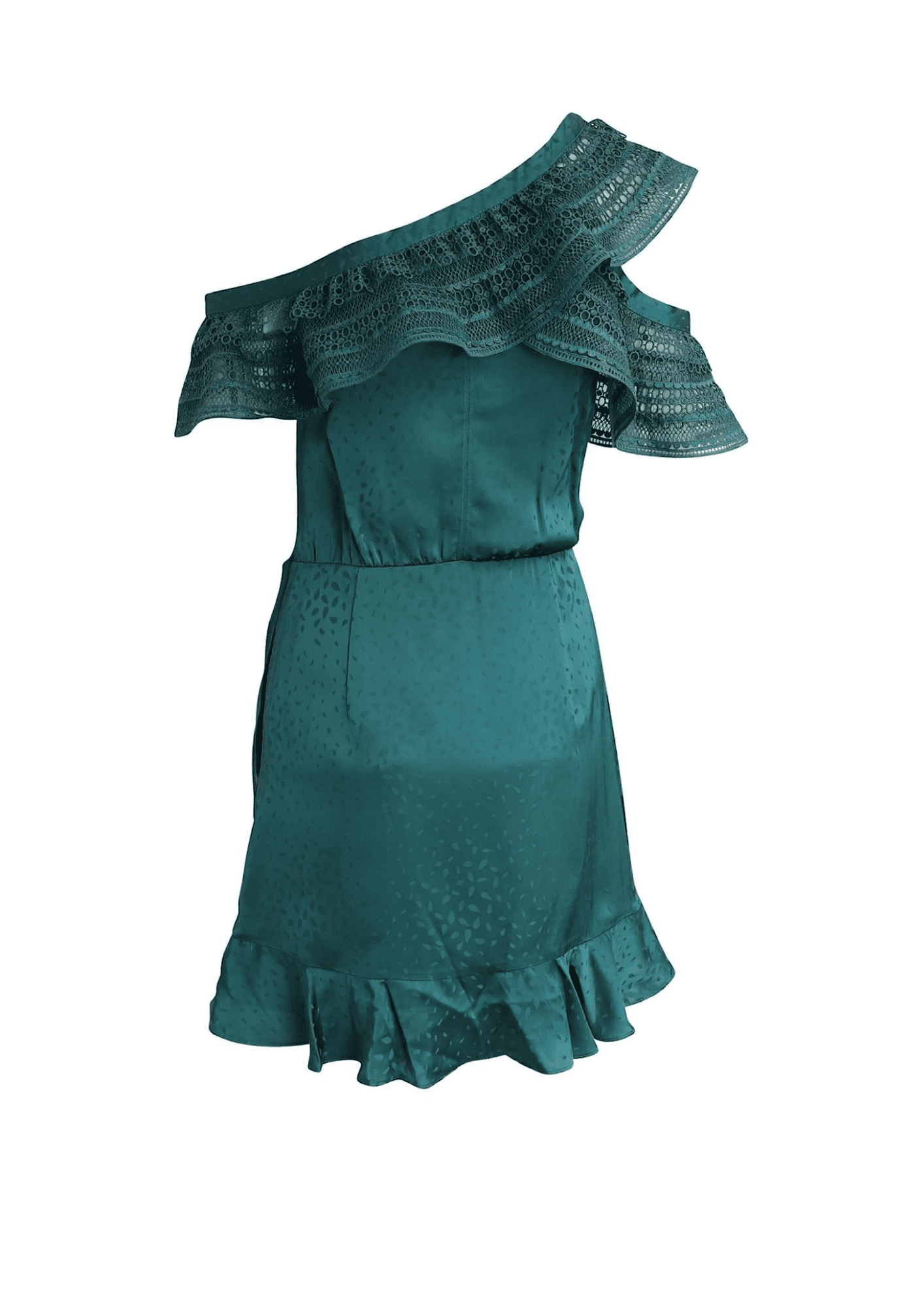 SELF-PORTRAIT - Ruffled One Shoulder Faux Wrap Dress ReLi Norge SELF-PORTRAIT - Ruffled One Shoulder Faux Wrap Dress ReLi Norge