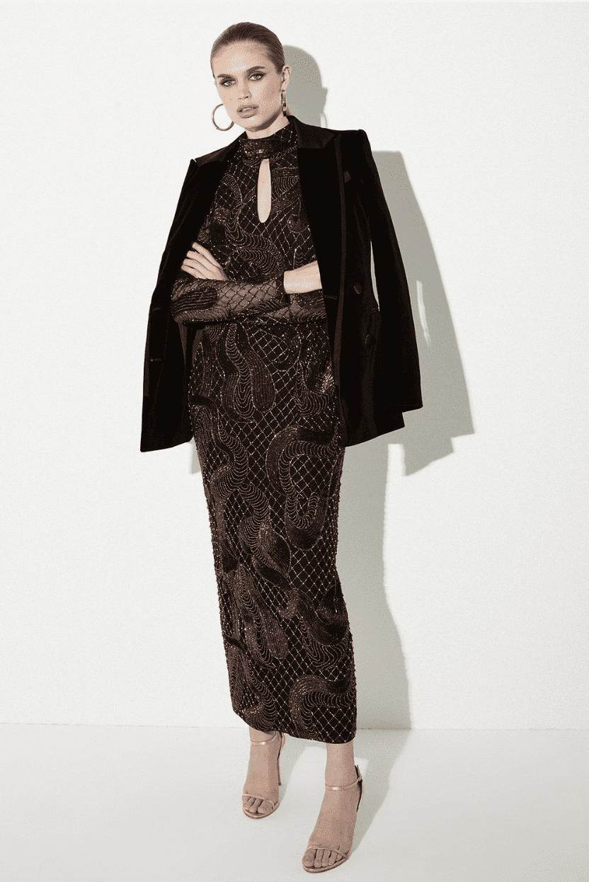 KAREN MILLEN - Beaded & Embroidery Kjole