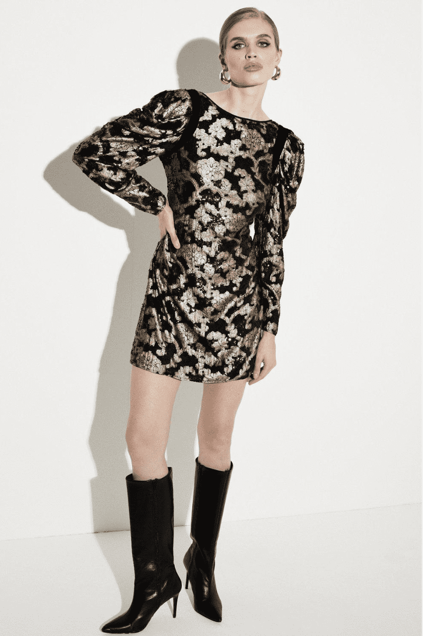 KAREN MILLEN - Batwing Sequinned Dress
