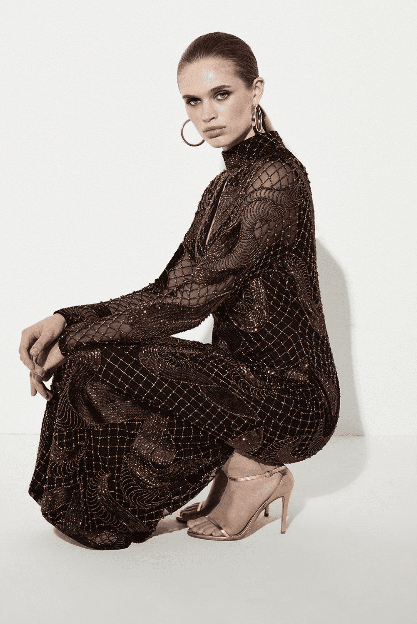 KAREN MILLEN - Beaded & Embroidery Kjole