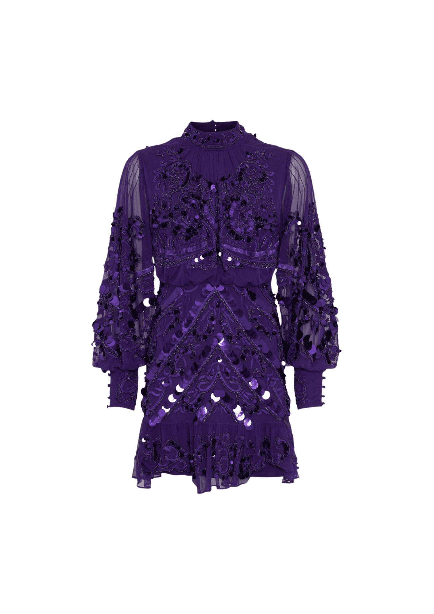 KAREN MILLEN - Purple Embroidered Mini