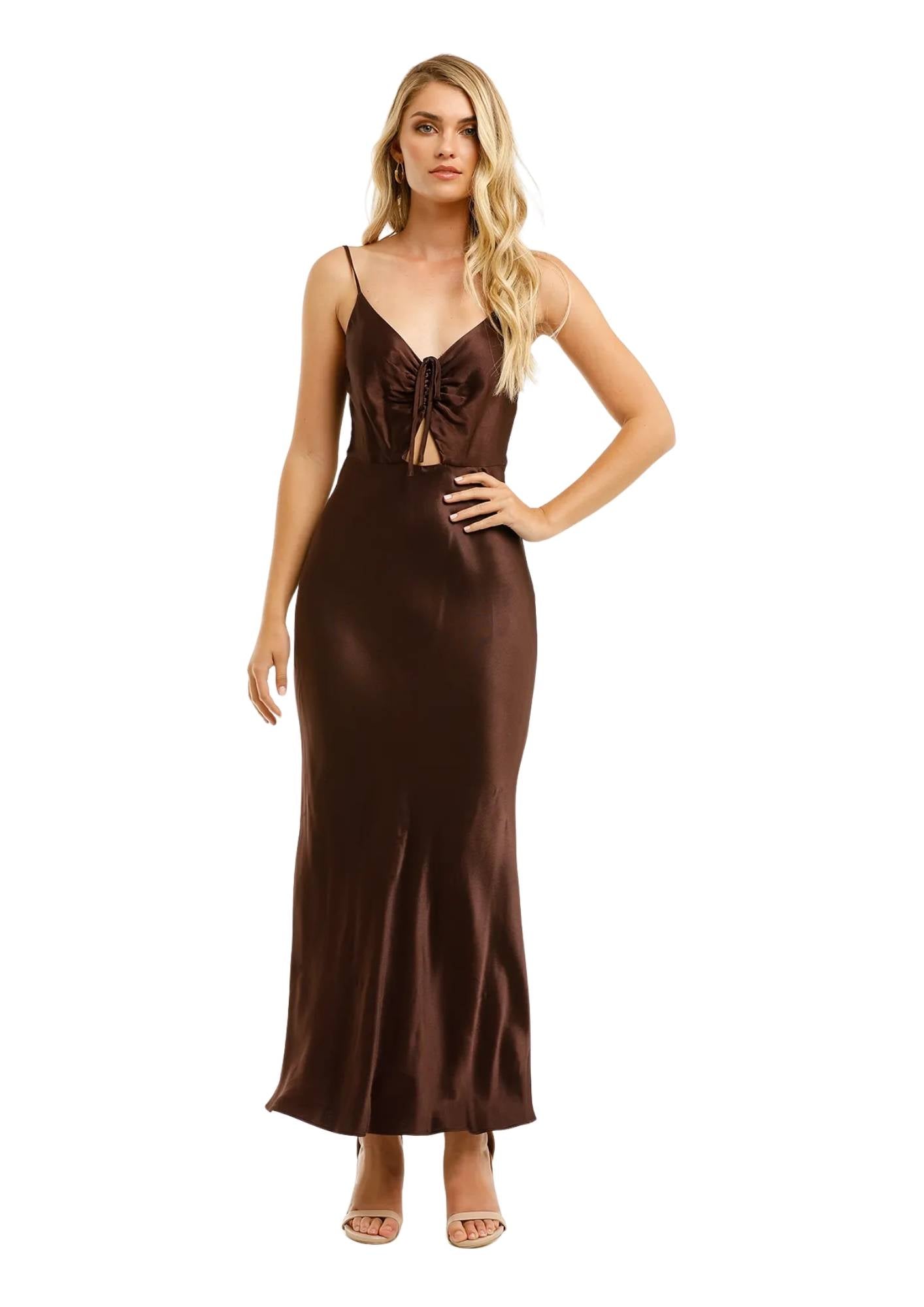 SHONA JOY - Wright Ruched Bias Slip Dress