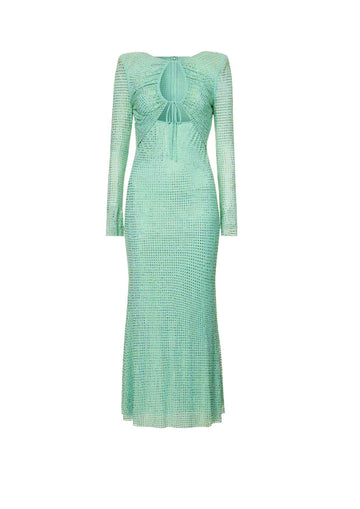 SELF-PORTRAIT - Blue Rhinestone Midi Dress