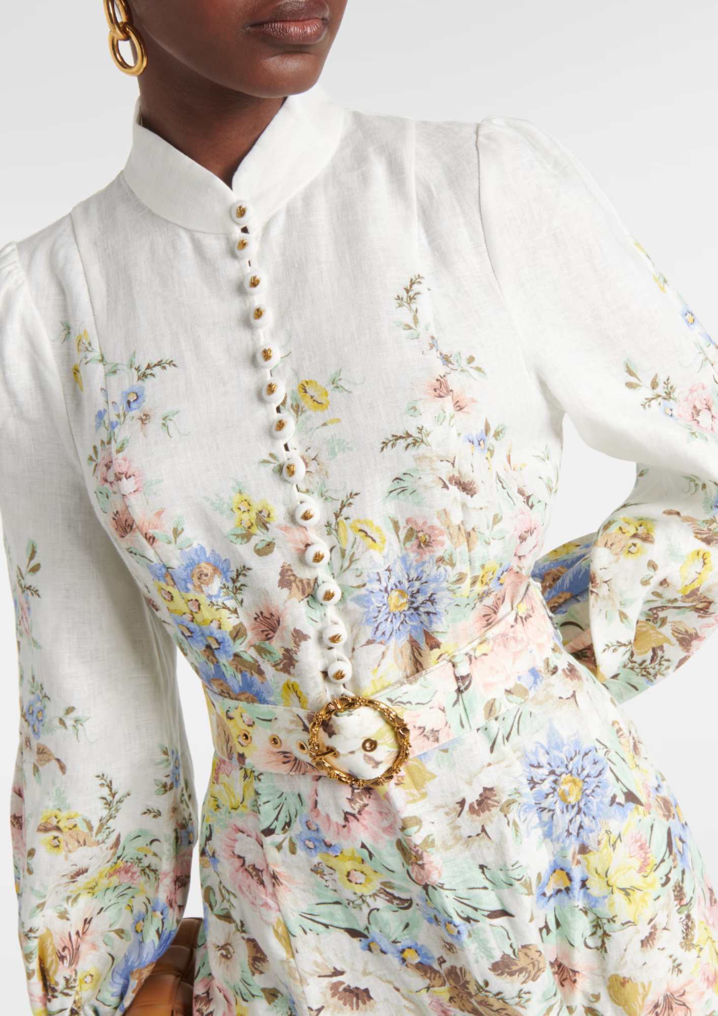 ZIMMERMANN - Matchmaker Floral Linen Midi Dress ReLi Norge ZIMMERMANN - Matchmaker Floral Linen Midi Dress ReLi Norge