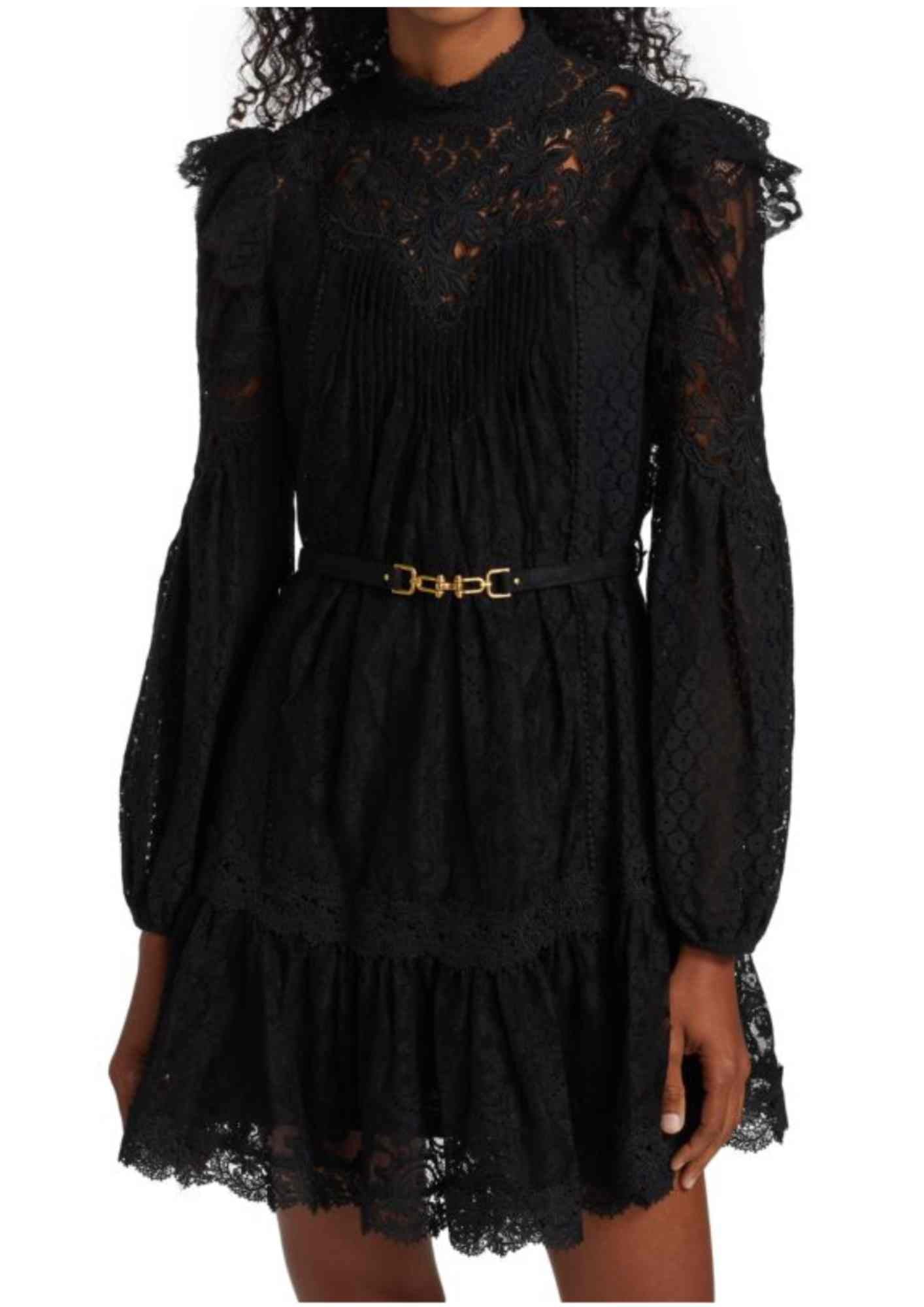 ZIMMERMANN - Black Lace Mini Dress