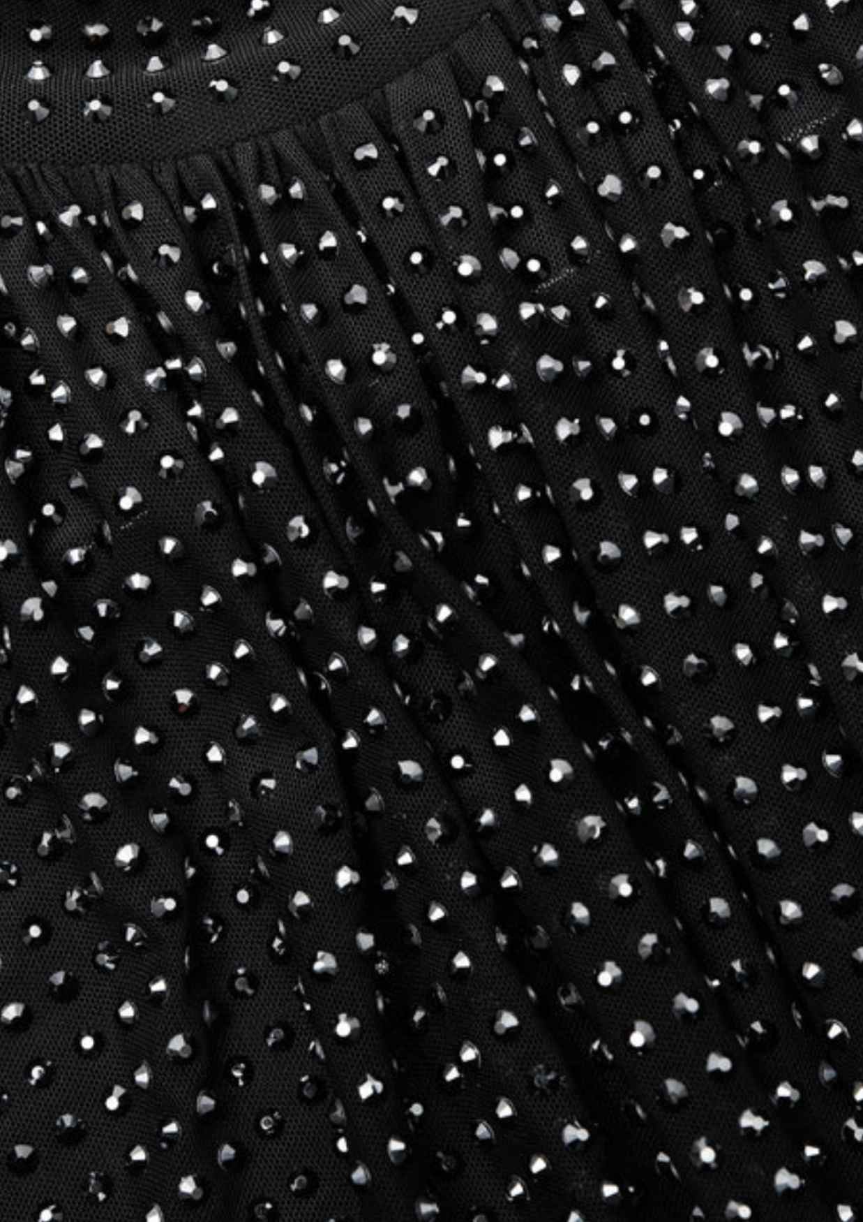 SELF-PORTRAIT - Black Rhinestone Mini Dress