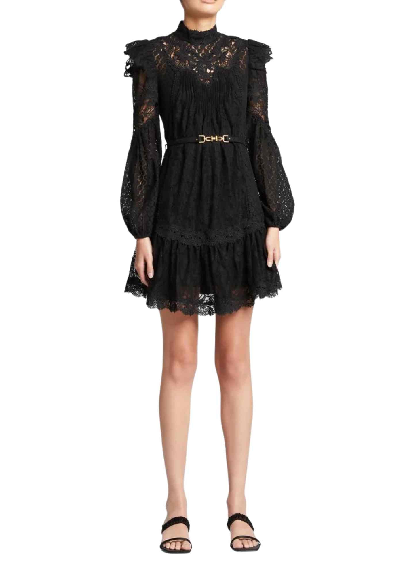 ZIMMERMANN - Black Lace Mini Dress