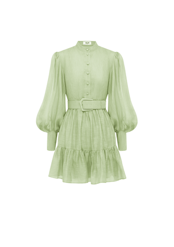 LEO LIN - Alexandra Belted Mini Evergreen Dress