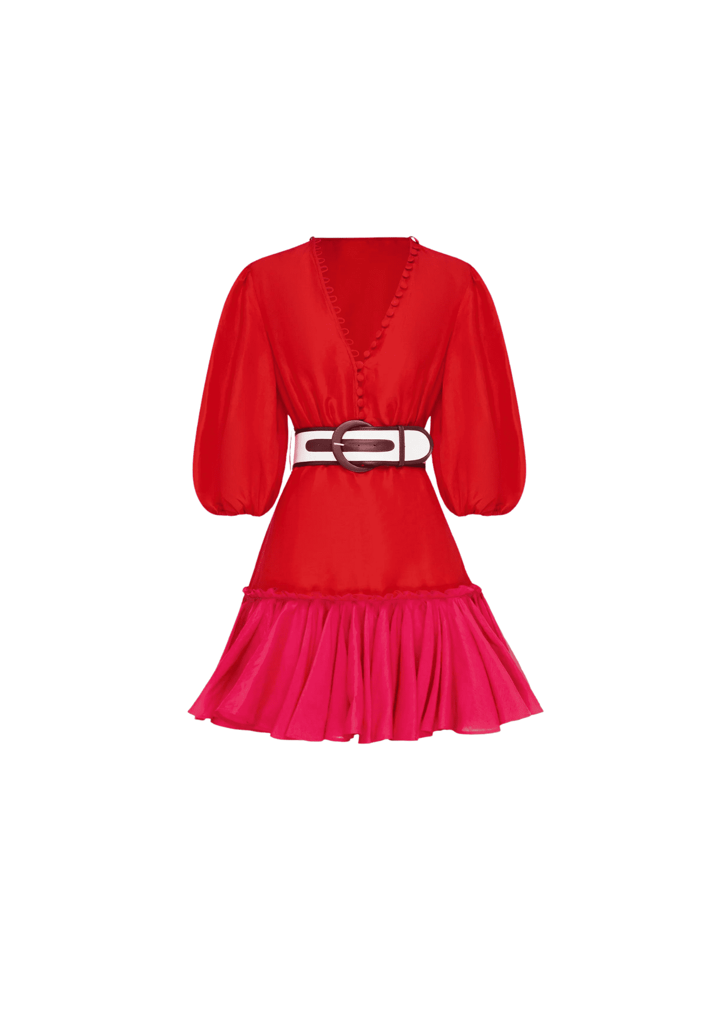LEO LIN - Fuchsia Rose Mini Dress