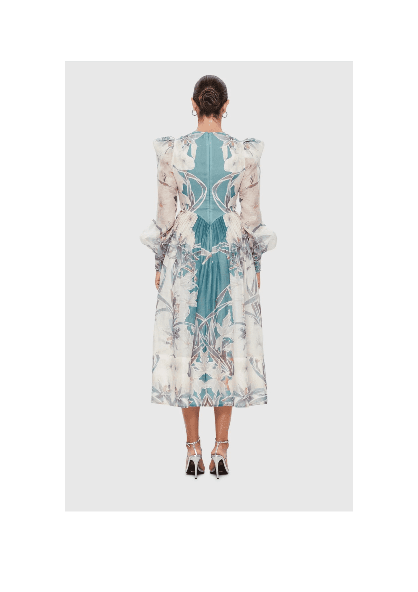 LEO LIN - Jordana Structured Shoulder Mist Dress