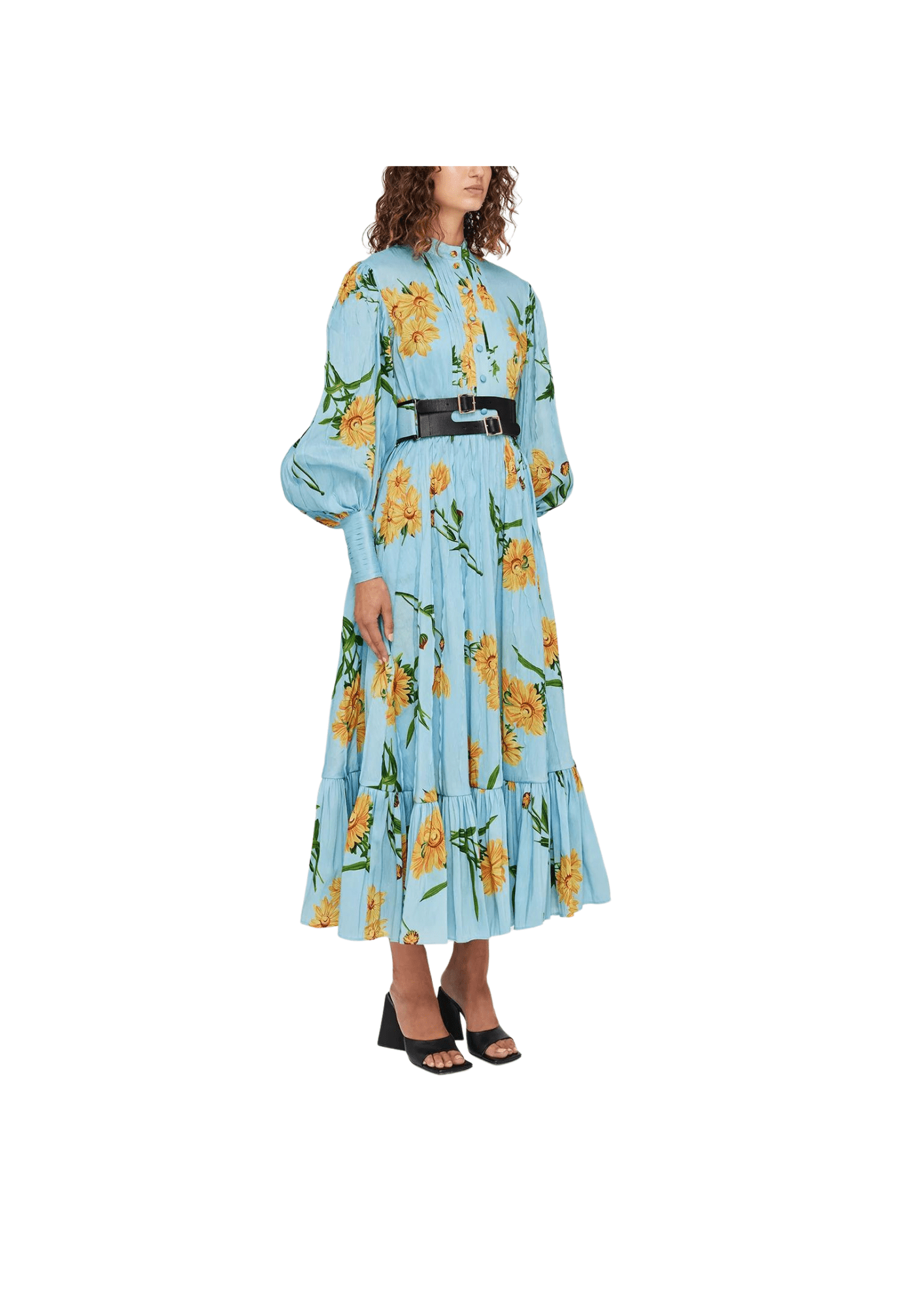 LEO LIN - Marguerite Bleu Silk Linen Dress