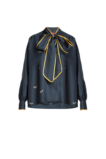 F.R.S FOR RESTLESS SLEEPERS - Peakcock Silk Blouse