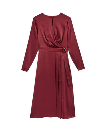 TED BAKER - Rød Midi Wrap-Kjole